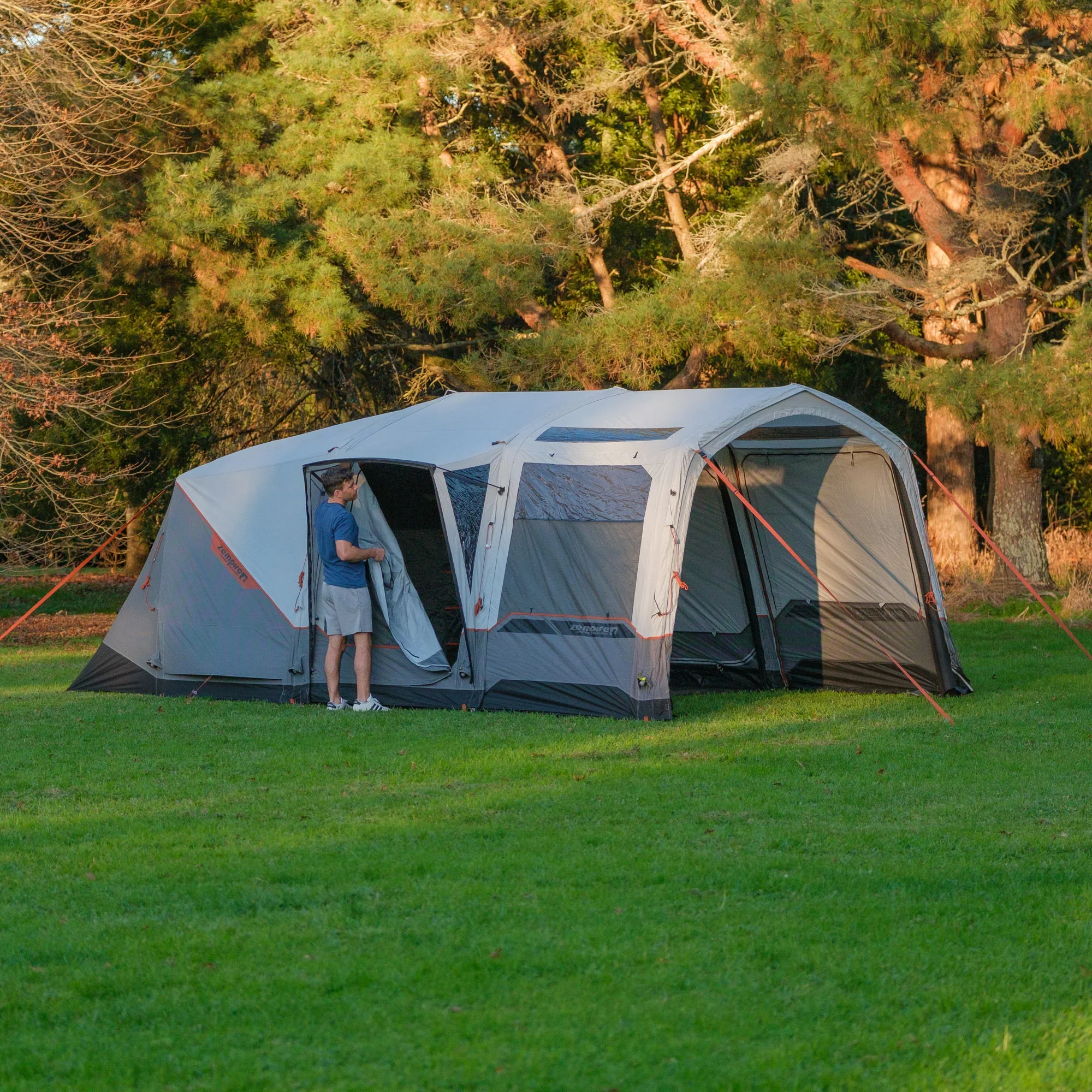 Zempire Shapeshifter 4SLA modular air tent pitched on grass